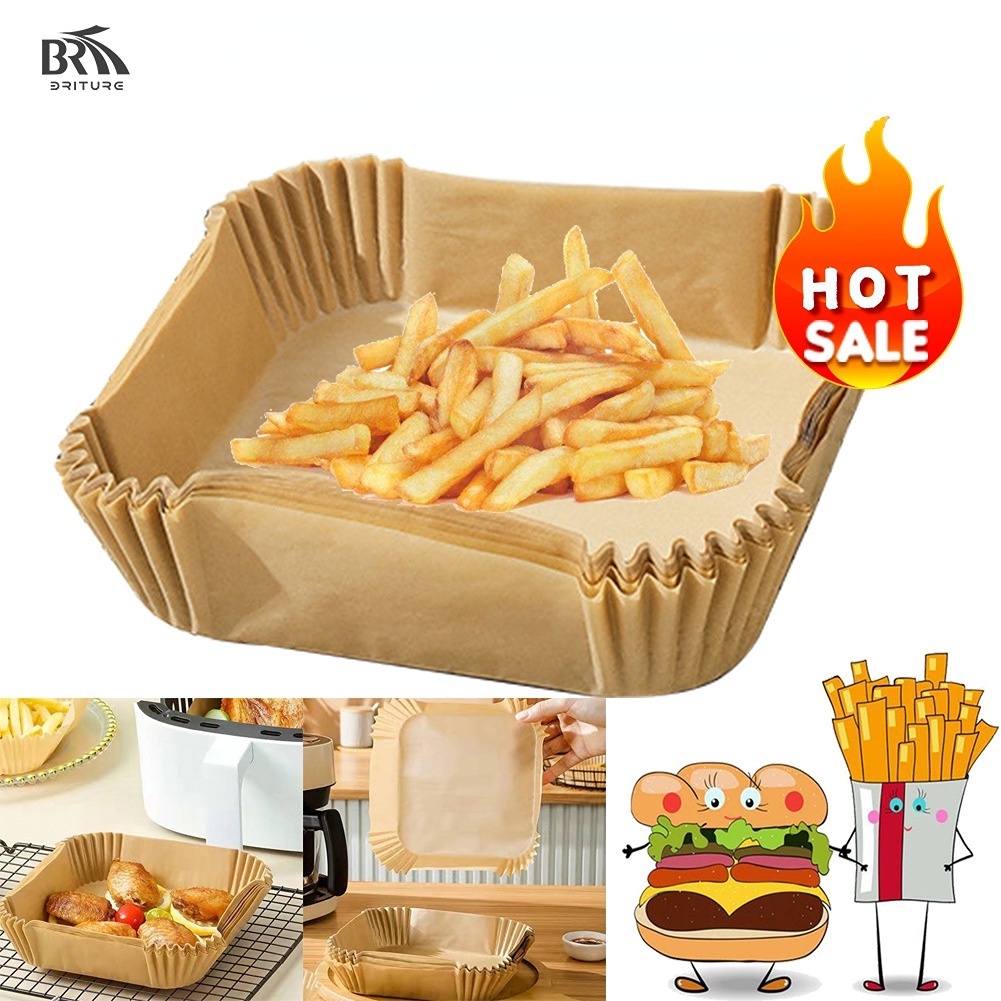 Set 50/100 Giấy Lót Nồi Chiên Không Khí Chống Dầu Sử Dụng Một Lần