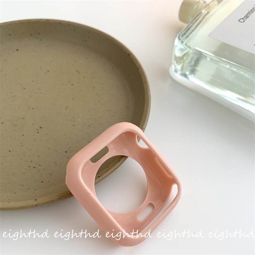 Ốp Silicone Màu Trơn Cho ĐồNg Hồ Thông Minh Series 7 6 SE 5 4 3 2 1 41mm 45mm 44mm 42mm 40mm 38mm