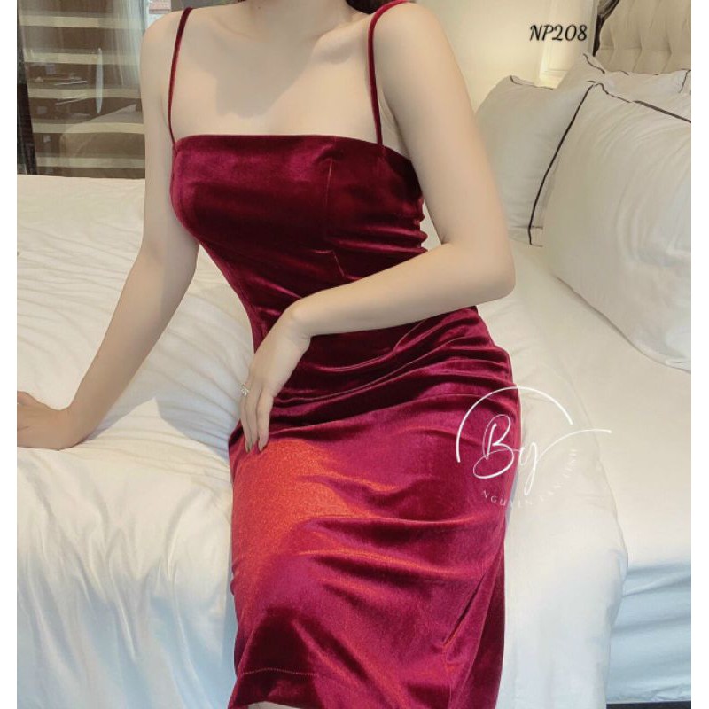 ĐẦM NHUNG CÚP NGỰC 2S