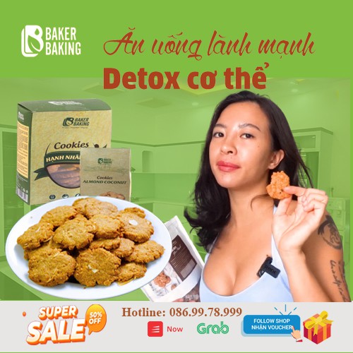 Bánh ăn kiêng ❤FREESHIP❤️ Bánh Cookies Dừa Hạnh Nhân không đường, nguyên cám 100%, ăn vặt thả ga không lo béo, hộp 500g
