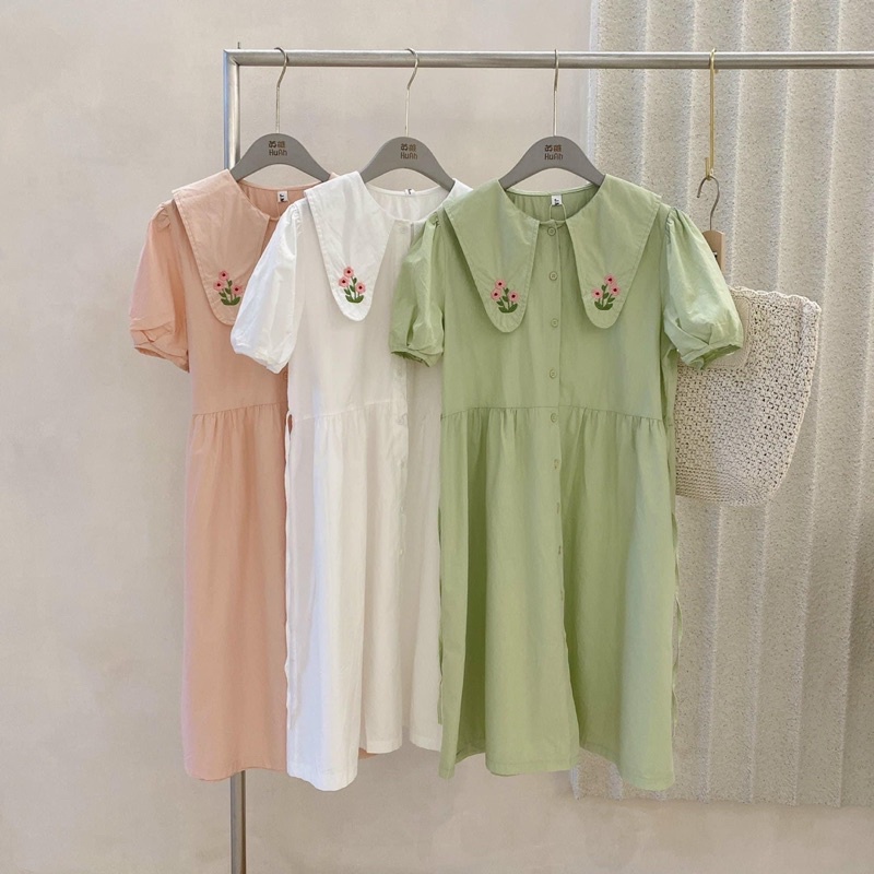 Váy babydoll thêu hoa
