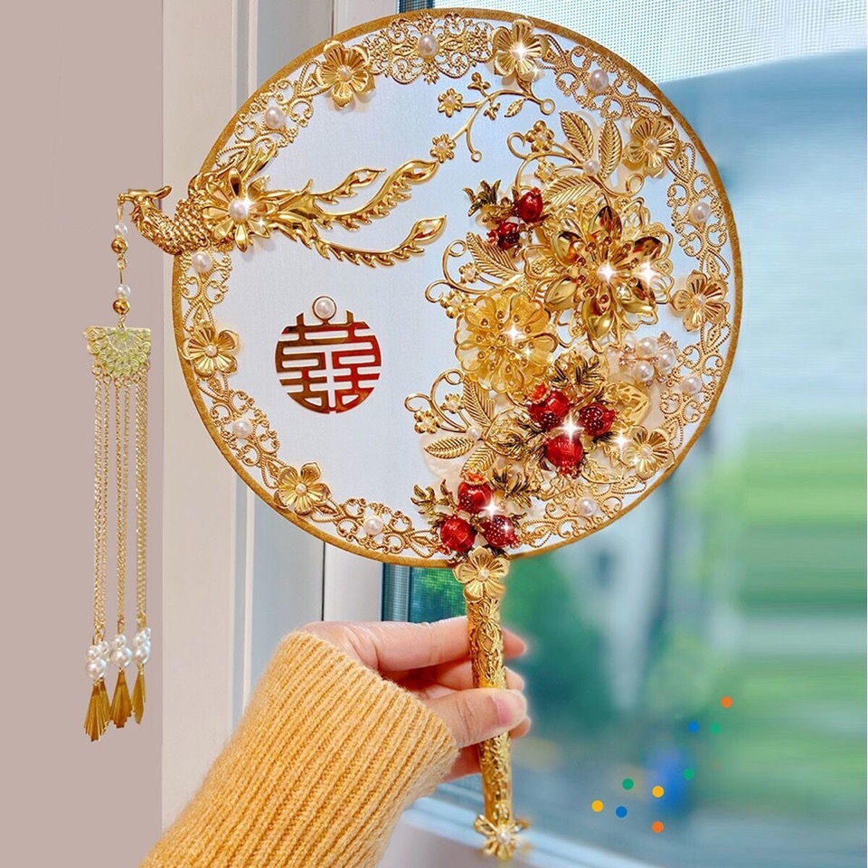 Quạt Cổ Trang  Quạt Cầm Tay Cô Dâu Quạt Gỗ Cổ Trang