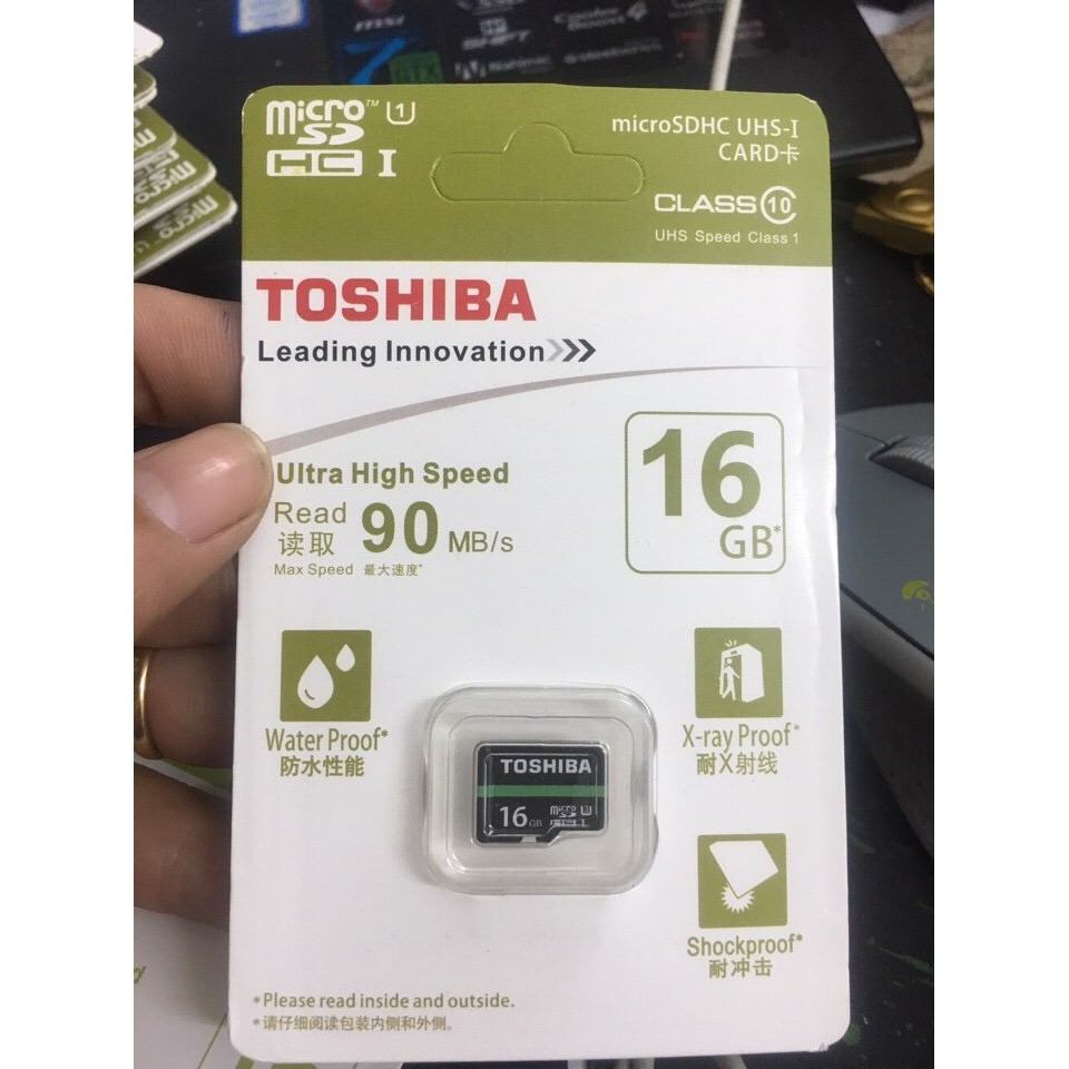 Thẻ nhớ micro SD Toshiba 16Gb Class 10 chính hãng tốc độ 90Mb/s