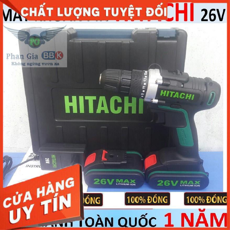 MÁY KHOAN PIN HITACHI 26V  2 PIN (CÓ BÚA)