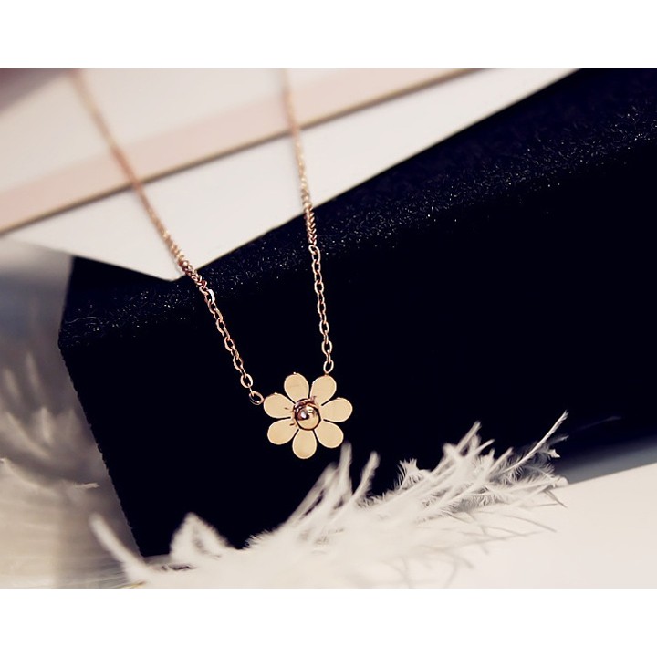 Dây chuyền titan 1 bông hoa cúc siêu đẹp, bền màu, hợp thời trang, dễ phối đồ