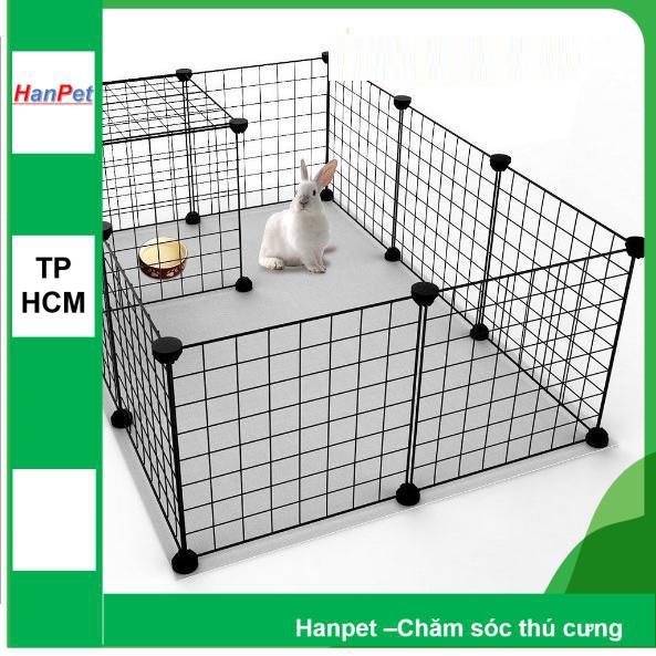 HCM- Chuồng quây chó mèo sóc thỏ 11 lưới + 1cửa+ Chốt Chuồng sắt sơn tĩnh điện -Chuồng quây chó mèo