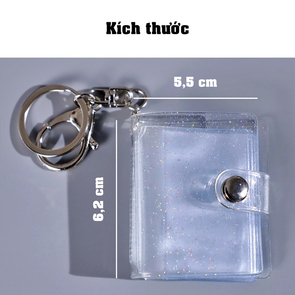 Móc khóa album ảnh mini để 28 ảnh 2 inch bìa nhựa trong suốt để chìa khóa xe máy và in ảnh theo yêu cầu tại Tú Vy Studio