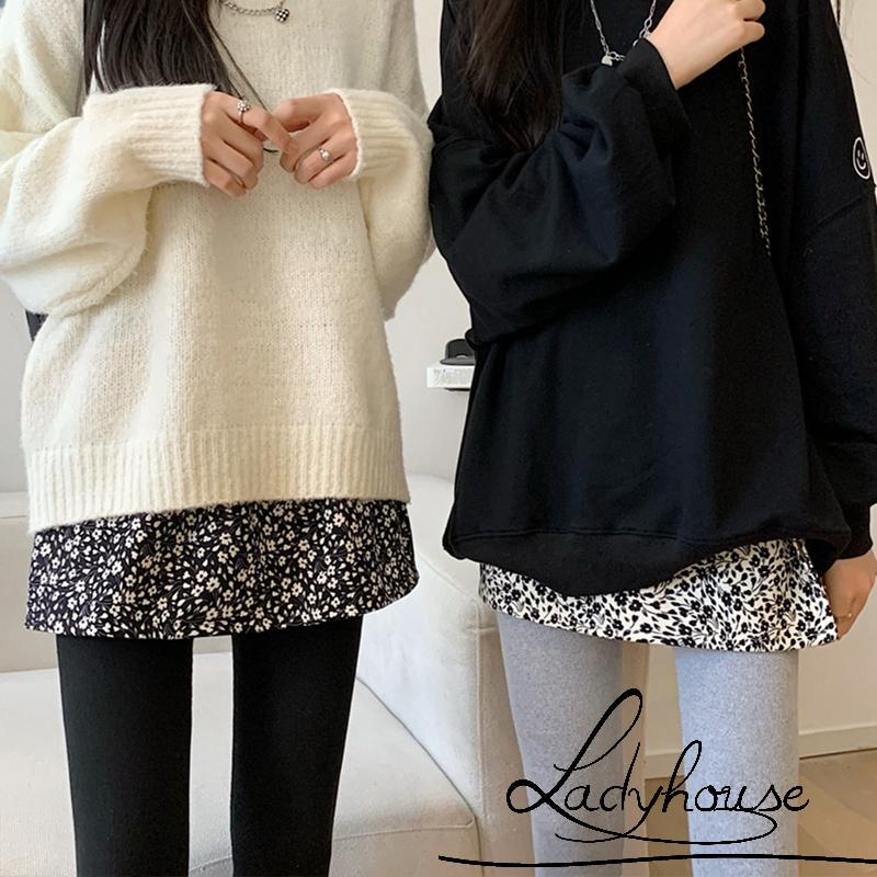 Chân váy ngắn lưng thun co giãn in họa tiết hoa phong cách đường phố cho nữ