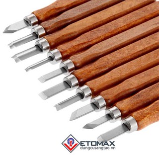 Bộ dao khắc, đục, tiện gỗ 12 in 1