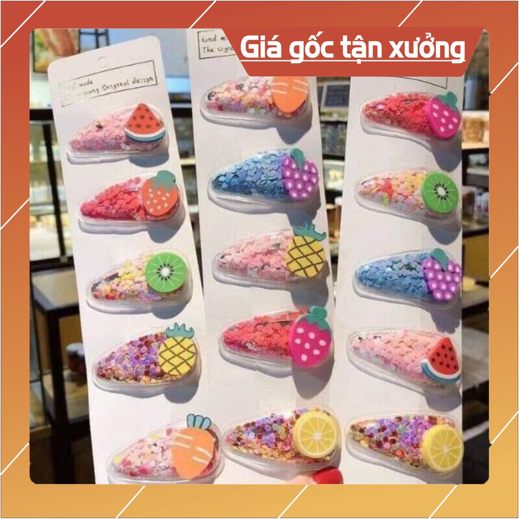 Sẵn hàng combo 30 vỉ 5 kẹp tóc hình hoa quả