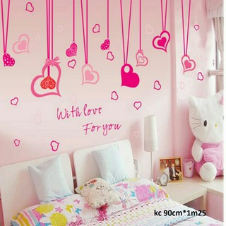 Decal dán tường dây trái tim