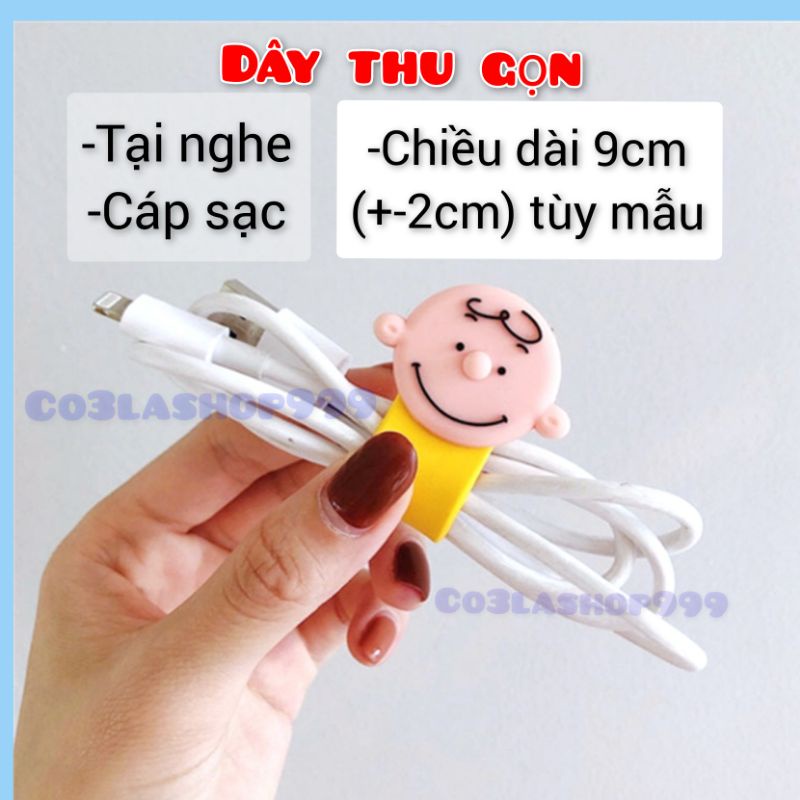 Dây thu gọn tai nghe,cáp sạc, Silicone nút bóp chống rối dây (1 CÁI)