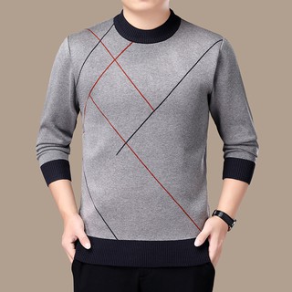 Áo Len Nam Trung Niên cổ tròn Hàng Quảng Châu Cho Bố Chất FAVITI C8