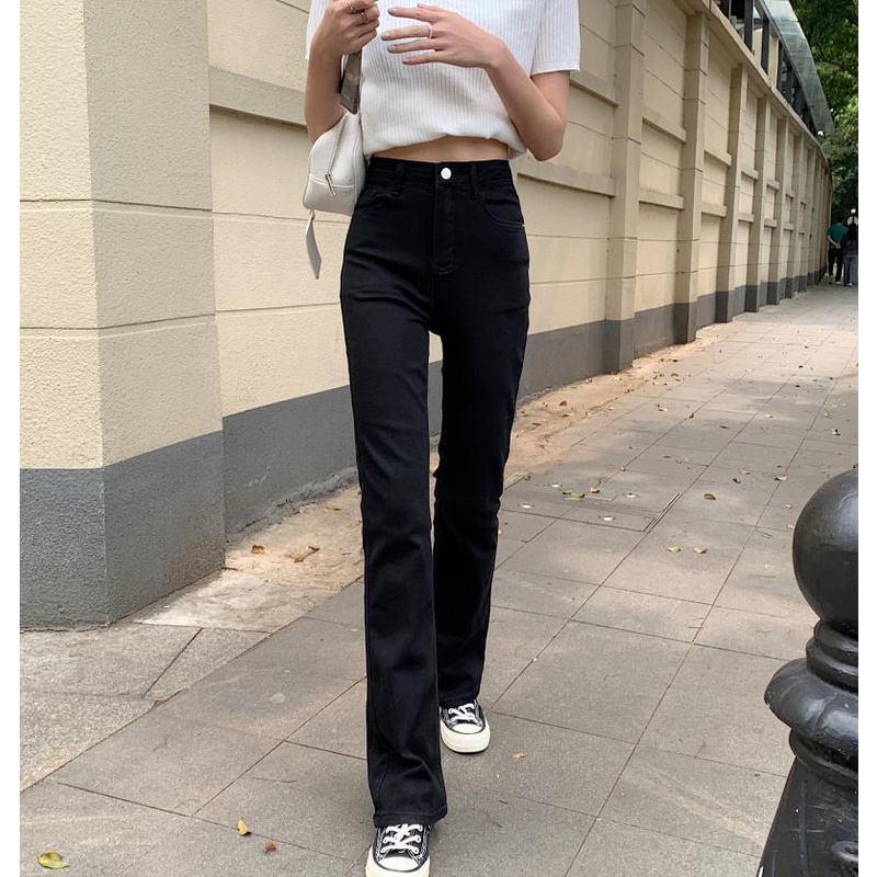 Quần jeans XIAOZHAINV dài lưng cao ống suông thời trang cho nữ