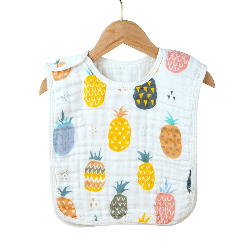 Yếm Ăn Cotton Mềm Mại In Họa Tiết Hoạt Hình Đáng Yêu Cho Bé Sơ Sinh