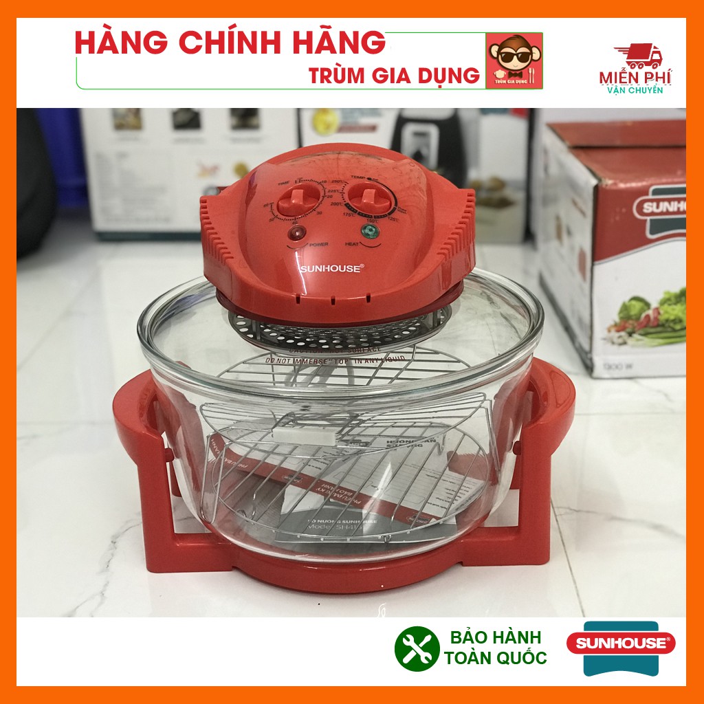 Lò nướng thủy tinh sunhouse SH416, Lò nướng điện Sunhouse 12L màu đỏ SH416.