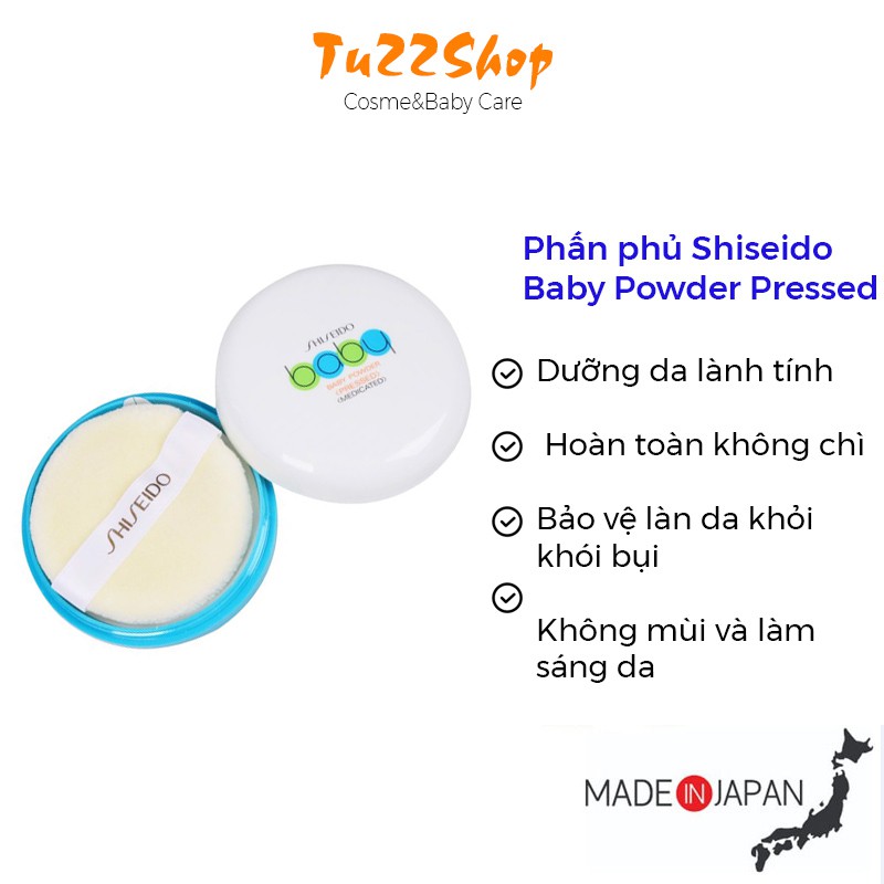 Phấn phủ Shiseido Baby Powder Pressed Nhật Bản 50g | Phấn rôm Shiseido