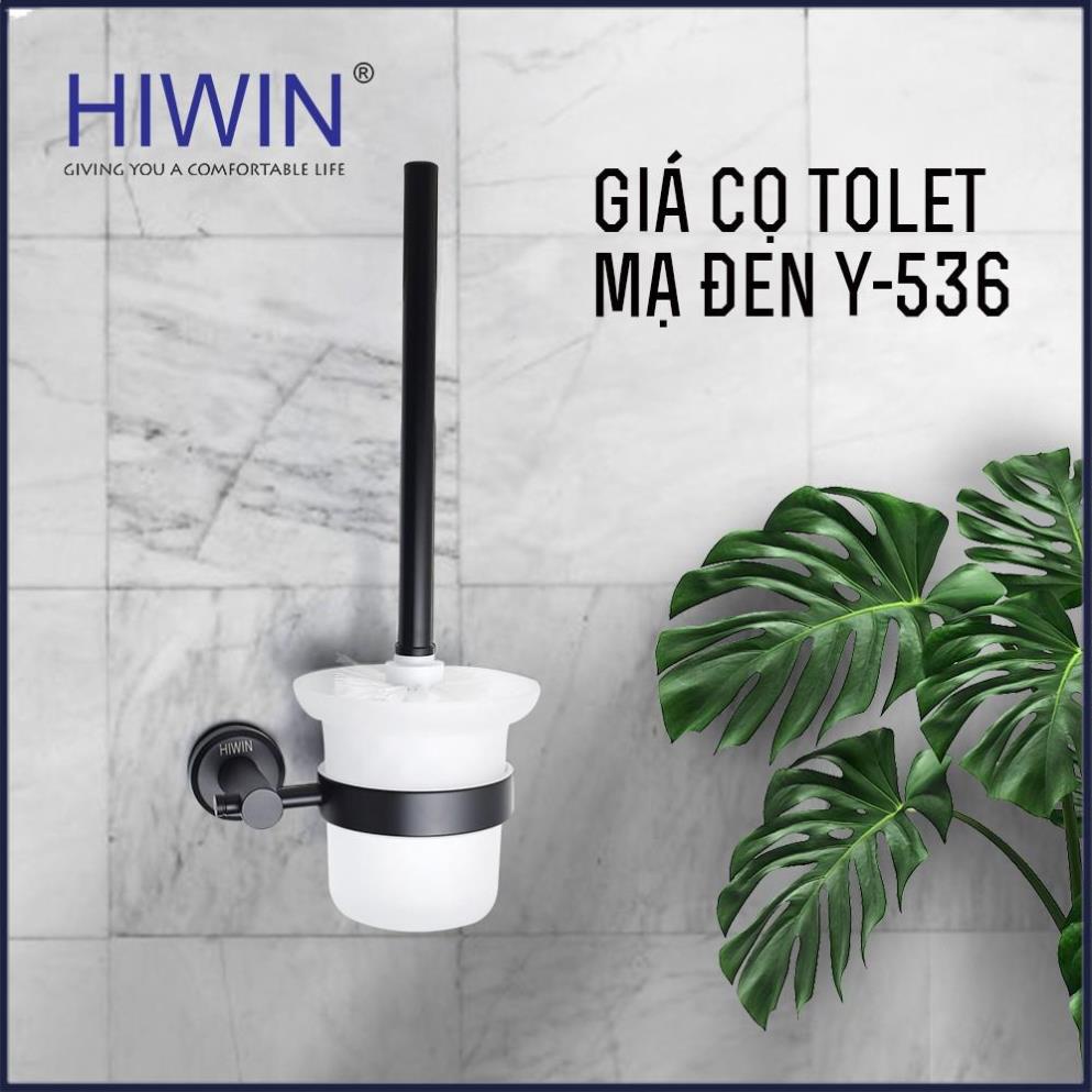 Chổi cọ toilet, chổi cọ bồn cầu nhà vệ sinh inox 304 mạ đen HIWIN Y-536
