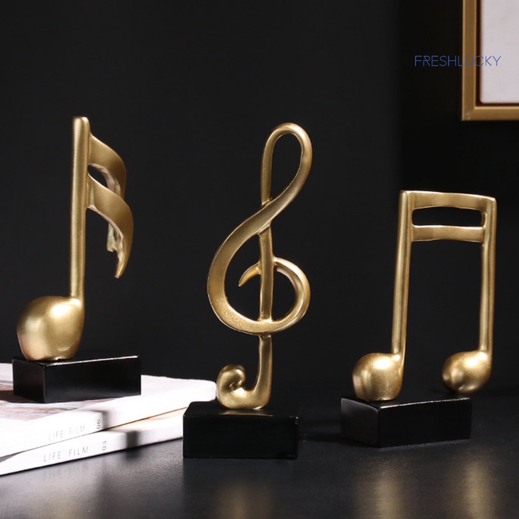 Set 3 mô hình nốt nhạc màu vàng dùng để trang trí phòng khách độc đáo