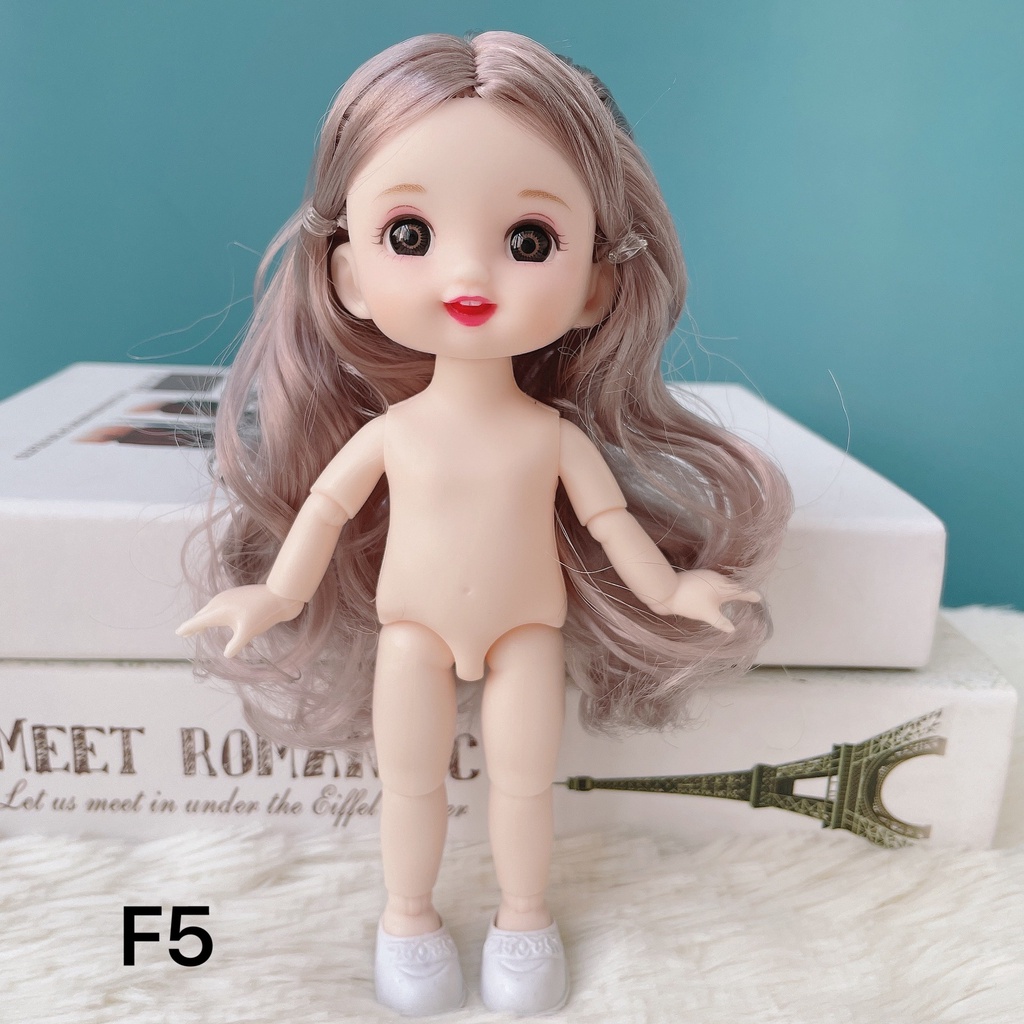 Búp Bê Đồ Chơi Bằng Nhựa Bjd 3d 1 / 12 17cm Dễ Thương Cho Bé Gái