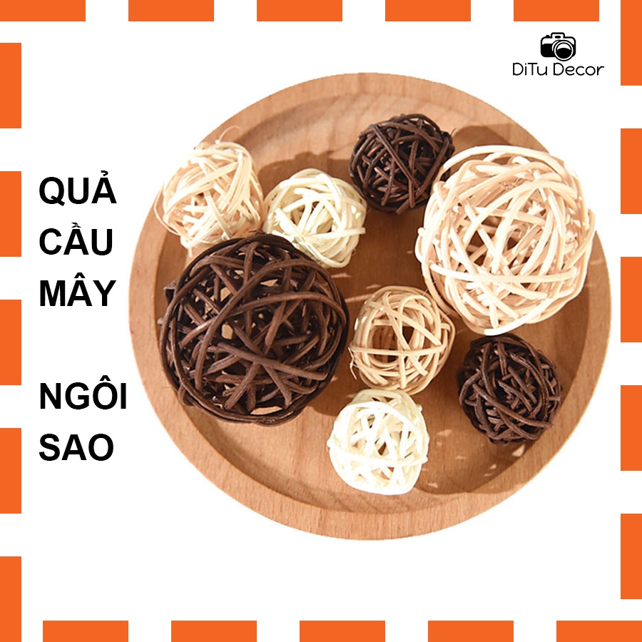 Quả cầu mây chụp ảnh, ngôi sao mây chụp hình, phụ kiện trang trí decor - Ditu Decor