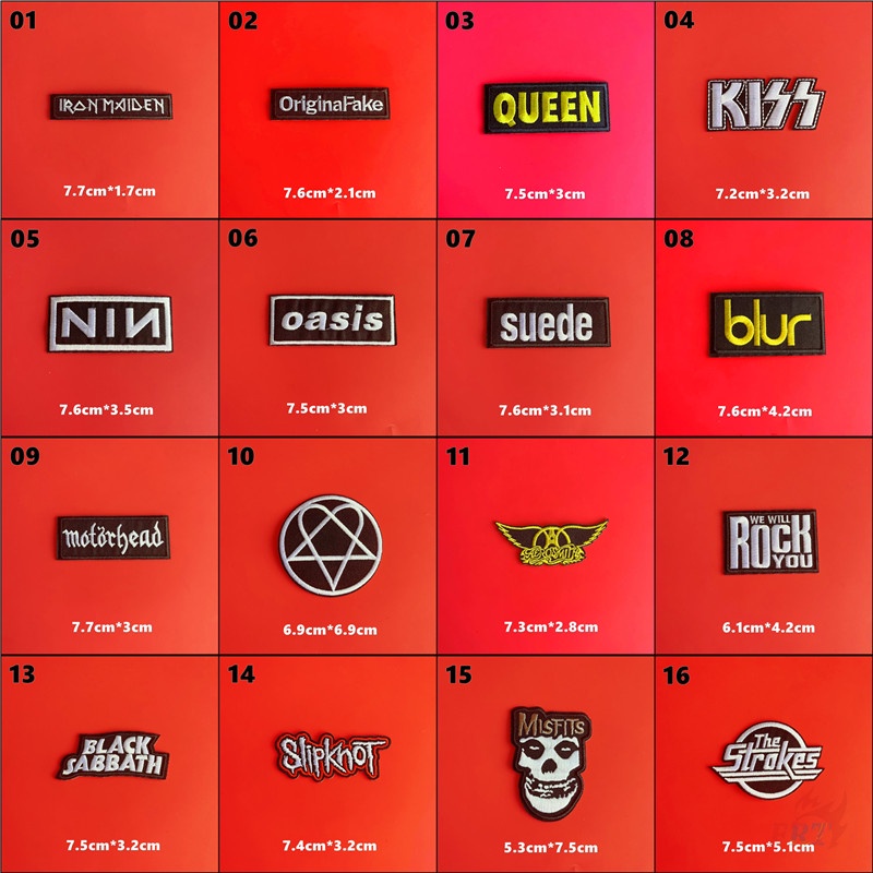 ♚ Miếng Dán Ủi Thêu Hình Ban Nhạc Rock/ Rock/ Rock Công Nghiệp/ Nặng ♚ 1 Miếng Ủi Thêu Hình Người Hâm Mộ