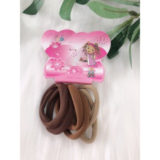 set 6 thun cột tóc trơn dễ xài, chất mịn và dai, độ co giãn tốt.