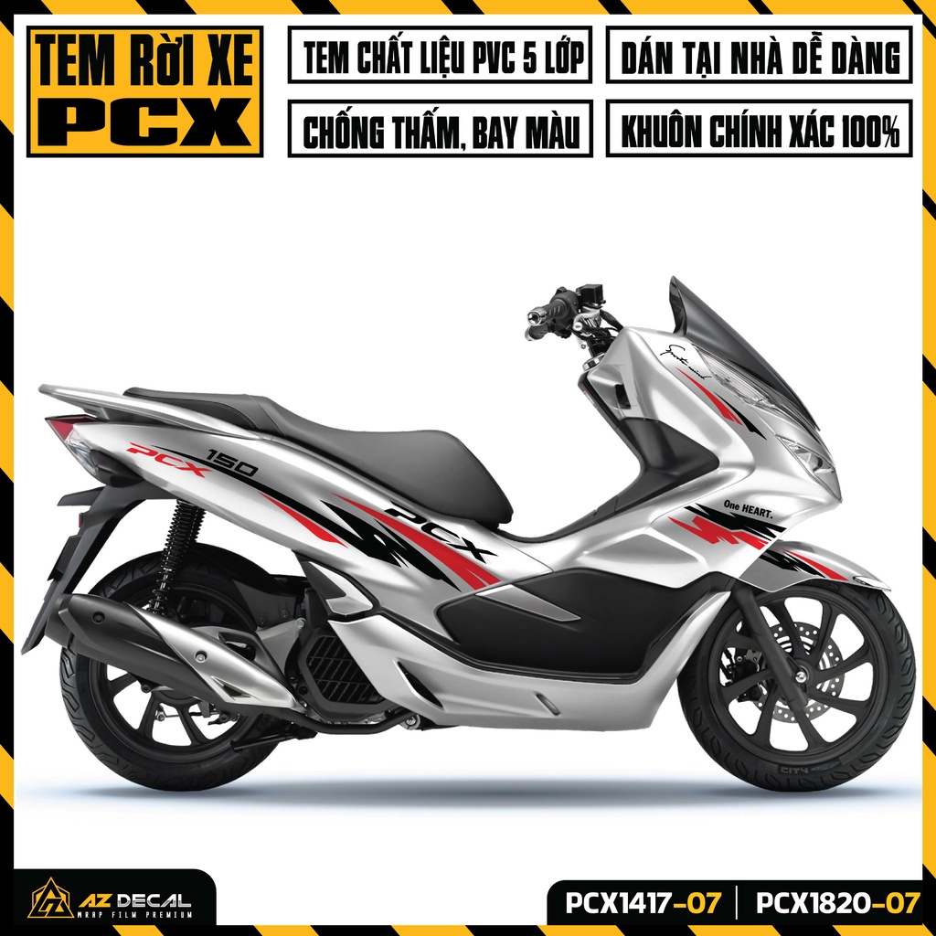 Tem Chế Xe PCX 150 Mẫu Sport Mind | PCX-07 | Decal Rời Dán Xe Máy PCX Chống Nước, Chống Bay Màu