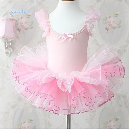 Đầm múa ba lê màu hồng xinh xắn cho bé gái