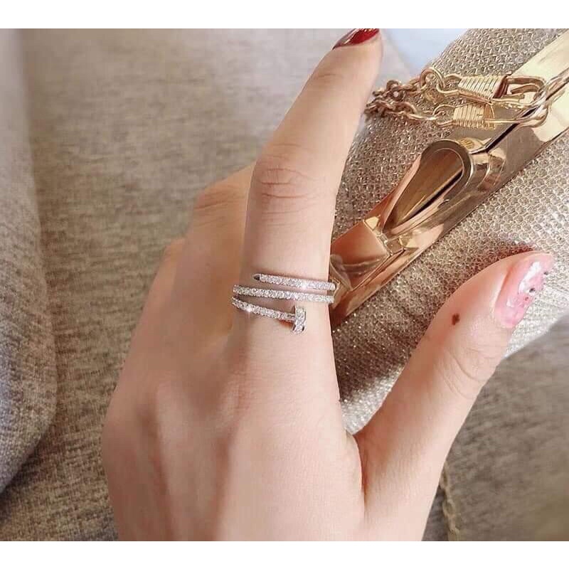 nhẫn đinh , nhẫn nữ phun đá