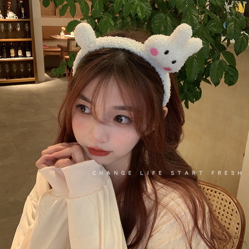 Băng Đô Tai Thỏ Bằng Lông Nhung Dễ Thương Xinh Xắn