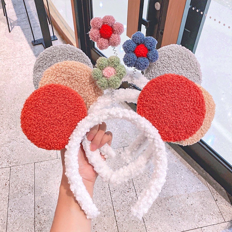 CC32 Băng đô cài tóc nữ tai Mickey hoa xinh