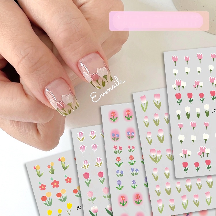Sticker nail dán móng họa tiết hoa tulip