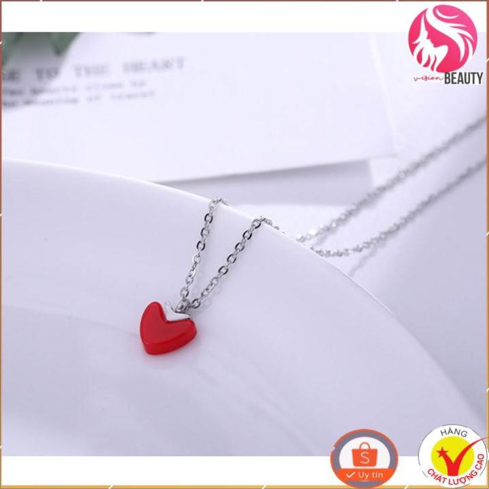 DÂY CHUYỀN TITAN CAO CẤP HÌNH TRÁI TIM 3 MÀU
