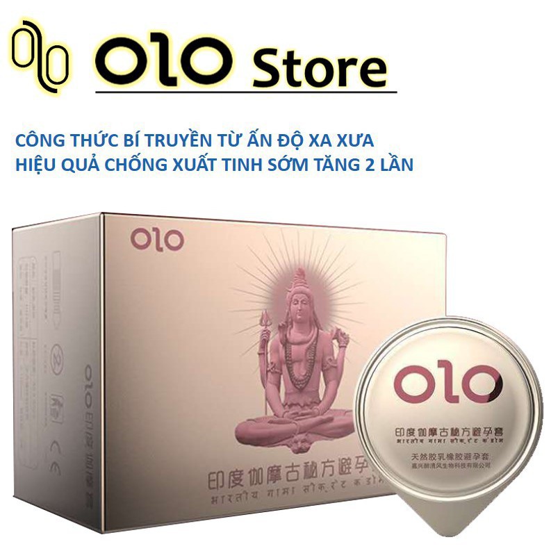 Bao cao su OLO gân gai siêu mỏng kéo dài thời gian - Hộp 10c