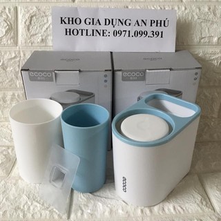 Kệ cắm chải Ecoco 2 cốc dán cường lực siêu chắc