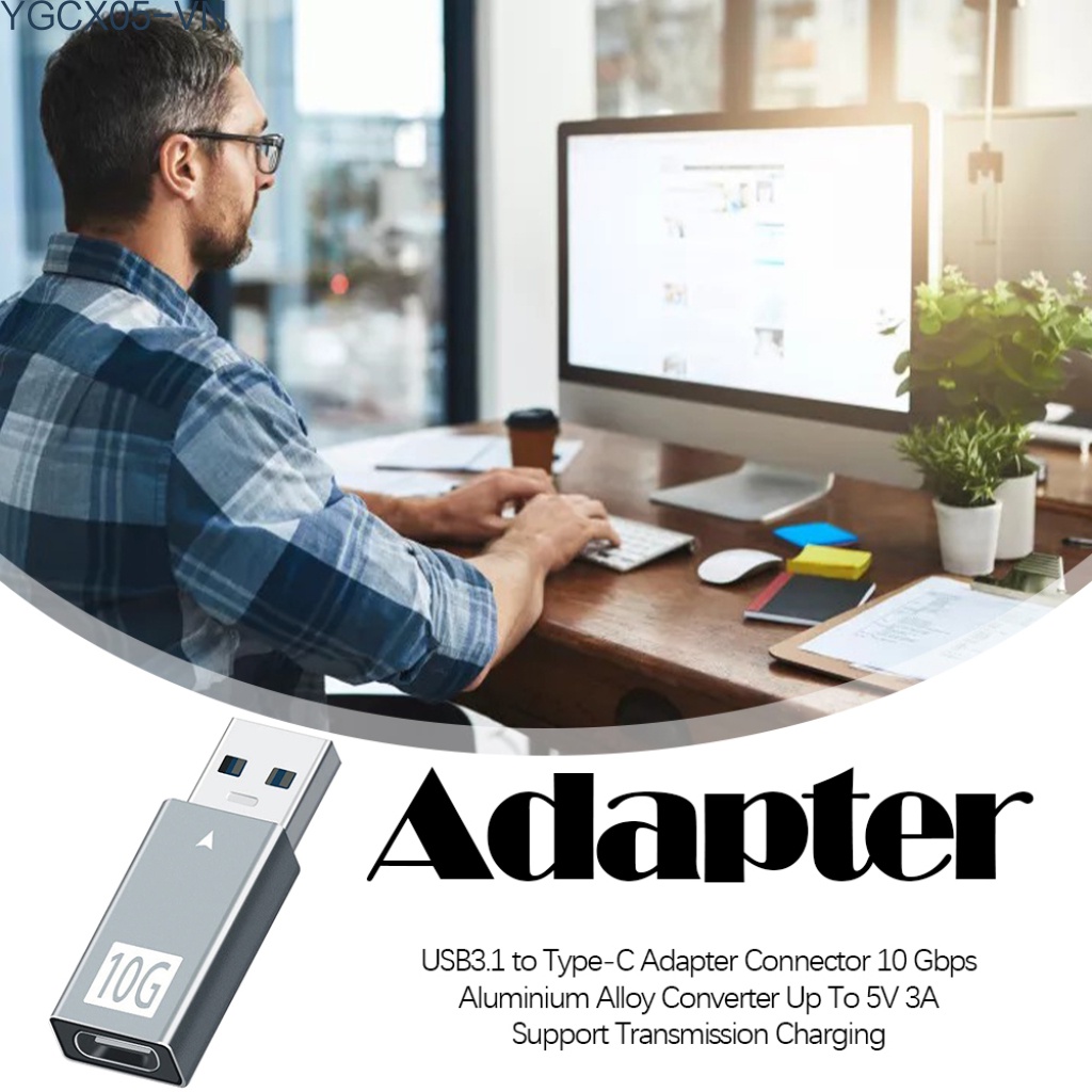 Đầu Chuyển Đổi Usb3.1 Sang Type-C 10 Gbps 5v 3a Bằng Hợp Kim Nhôm | BigBuy360 - bigbuy360.vn
