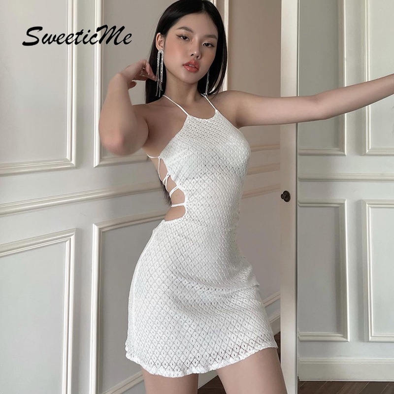 Đầm Ôm Hai Dây Hở Lưng Thời Trang Quyến Rũ Dành Cho Nữ