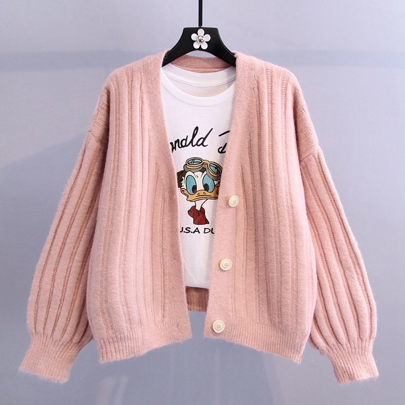 Áo Khoác Len Cardigan BigSize Dáng Rộng Phong Cách Hàn Quốc Thời Trang Thu Đông Mới Size S-2XL