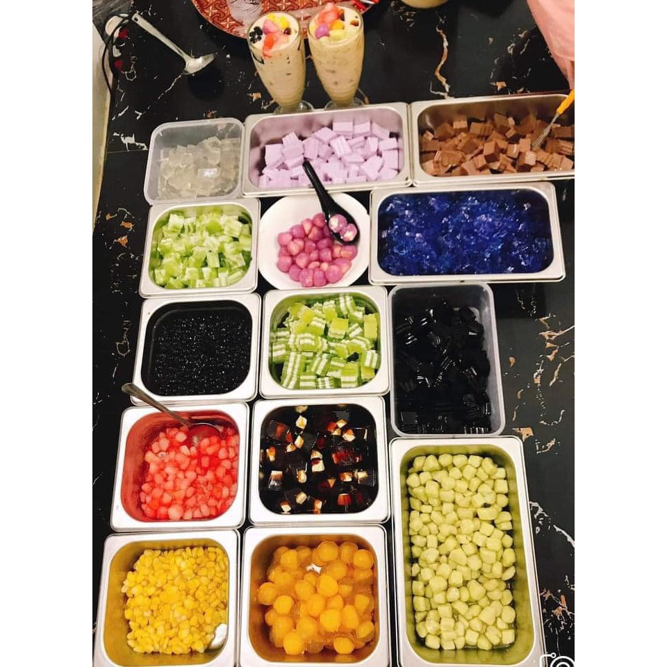 [SỈ] Khay Đựng Topping Inox Sâu 10cm (Có Nắp) - Khay Đựng Chè, Trân Châu, Topping Pha Chế - Thyna Store | BigBuy360 - bigbuy360.vn