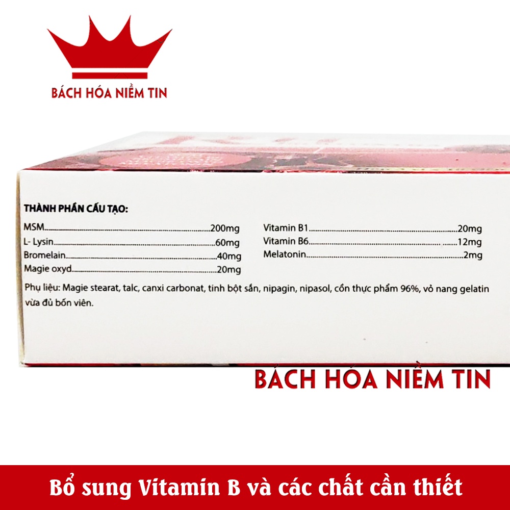 Viên uống Bổ Thần Kinh RH 15000Xtra bổ sung vitamin B1,B6, B12 và Magie giúp giảm đau dây thần kinh ngoại biên, đau vai