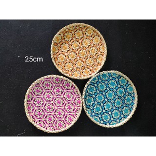 Mẹt tre đan thưa đan hoa thị size 25cm