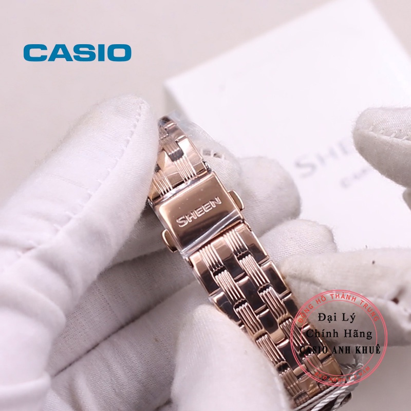 Đồng Hồ Casio Nữ Sheen SHE-4060PG-4AUDF cao cấp mặt nhỏ đính đá