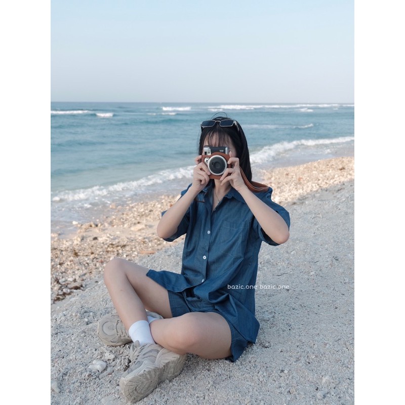 [Mã WAMT1505 giảm 10K đơn 0K] Set áo quần màu denim Bazic one | BigBuy360 - bigbuy360.vn