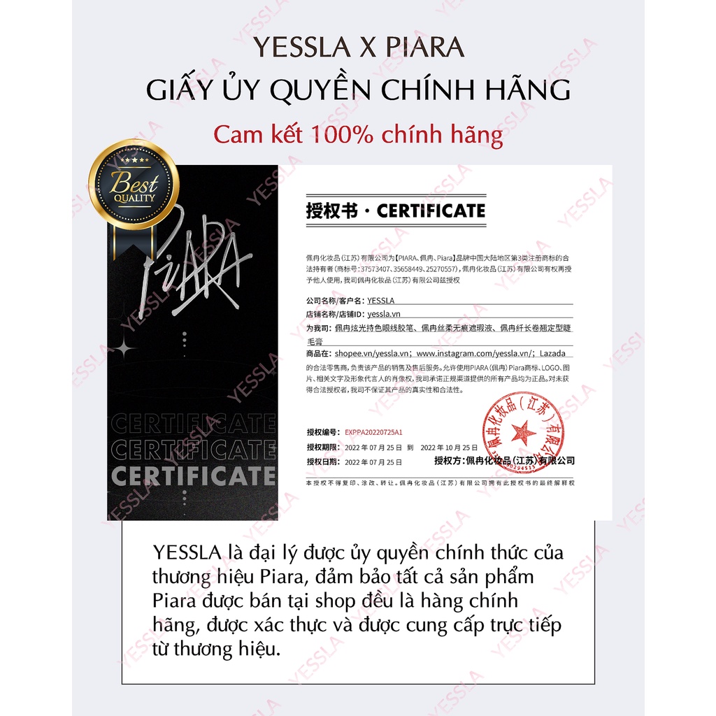 PIARA - Mascara tơi mi chống nước chống mồ hôi làm dài dày giữ cong mi