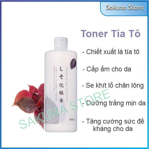 Nước hoa hồng Toner diếp cá tía tô Dokudami 500ml Nhật Bản giúp cải thiện da