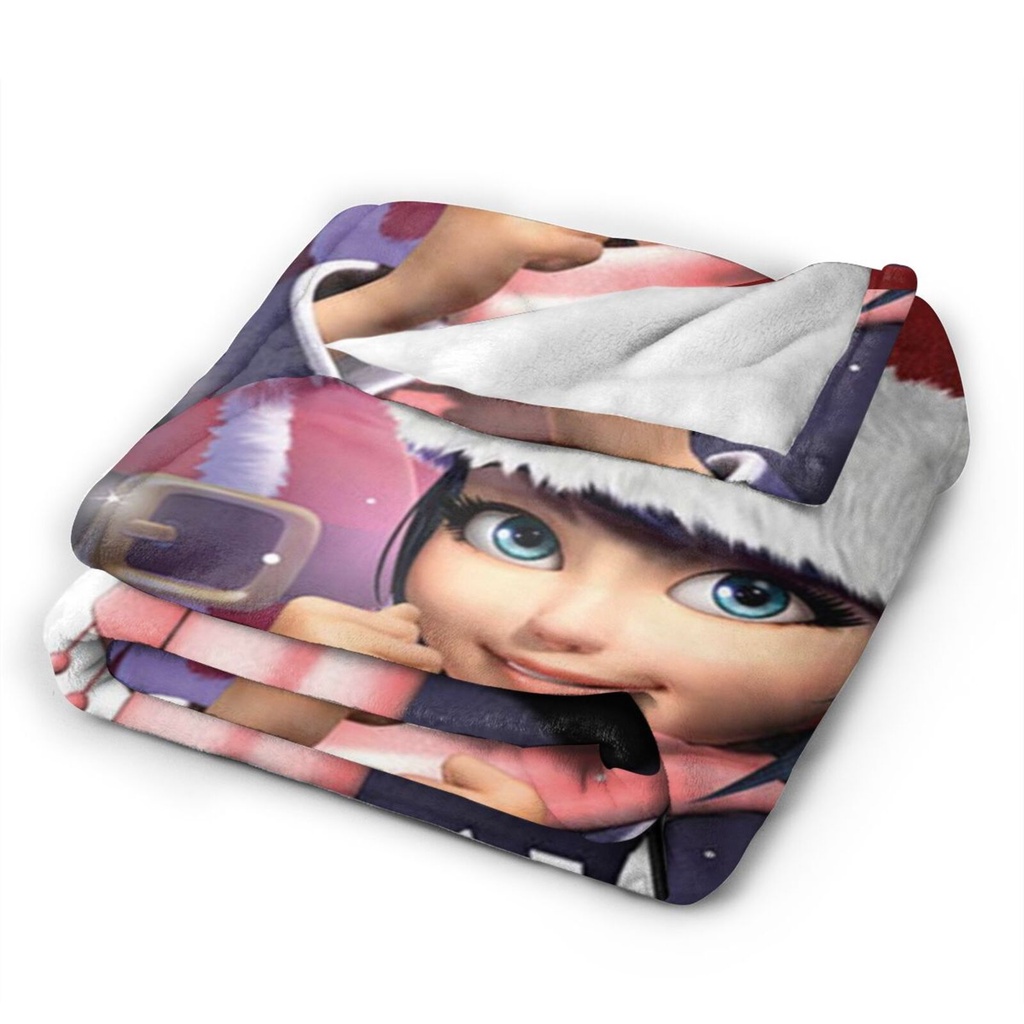 【Anti-pilling Flannel Blanket】Miraculous Gets In The Holiday Spirit With Santa 1 Fleece Blanket for Kids Boys and Girls