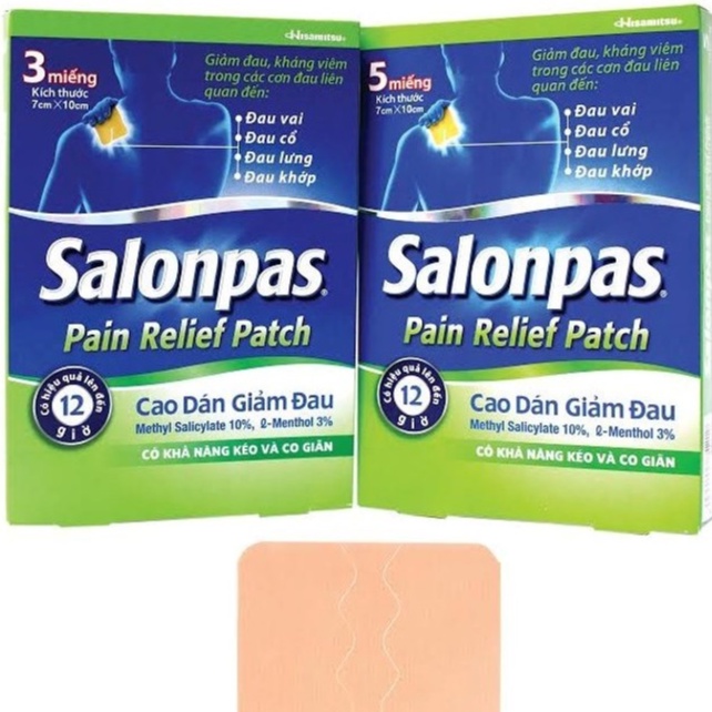 Cao dán giảm đau Salonpas Pain Relief Patch - Kích thước 7 x10cm