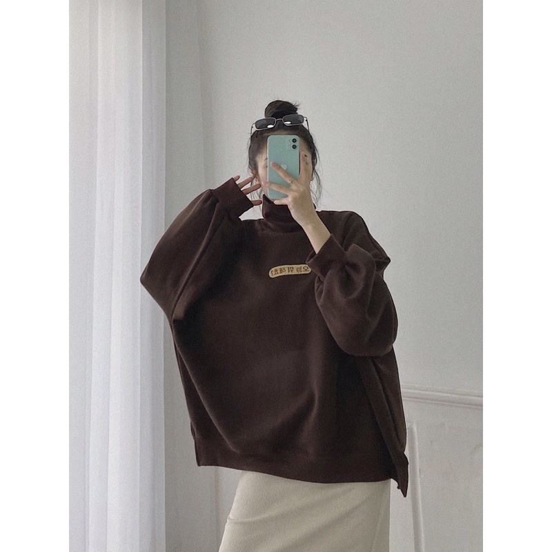 Áo sweater nỉ, cổ lọ !