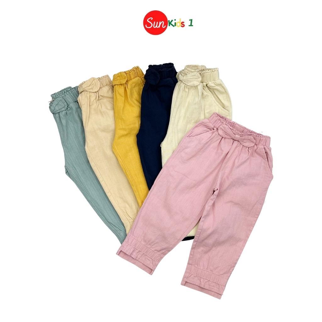 Quần cho bé gái, quần dài cho bé, quần dài bé gái chất thô đũi mềm mát, size 8-12 - SUNKIDS1
